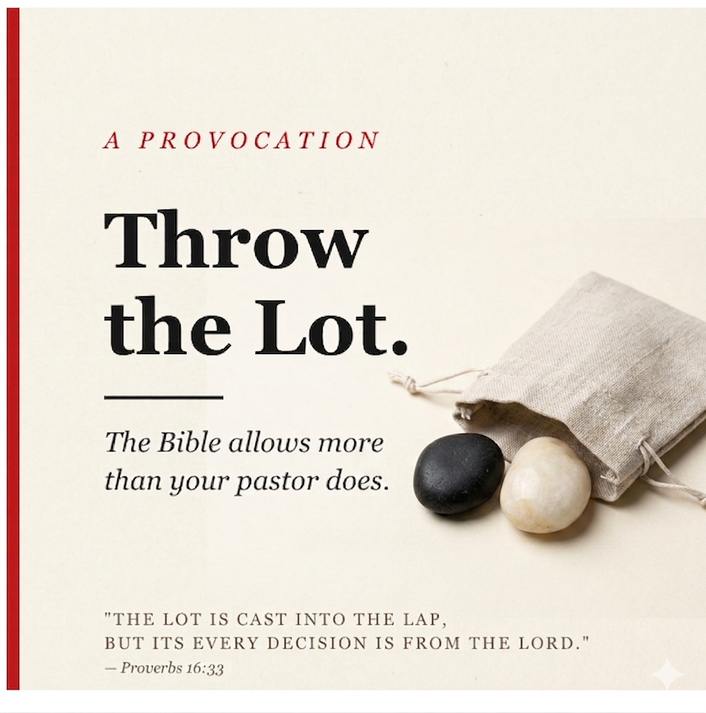 Throw the Lot. God Allows More Than Your Pastor Does